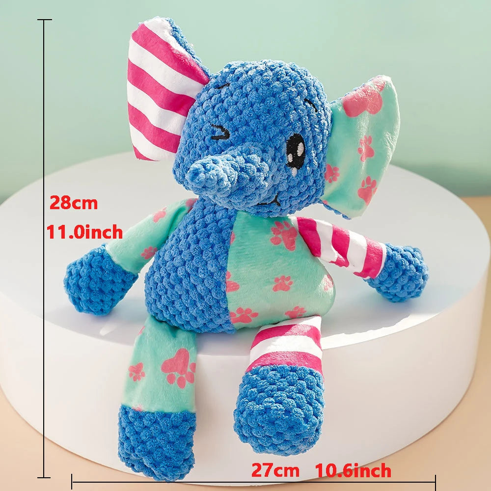 Squeaky Dog Toys for Small Medium Dogs, Elephant Rabbit Fox Plush Dog Chew Toys with Soft Fabric, Puppy Toys to Keep Them Busy