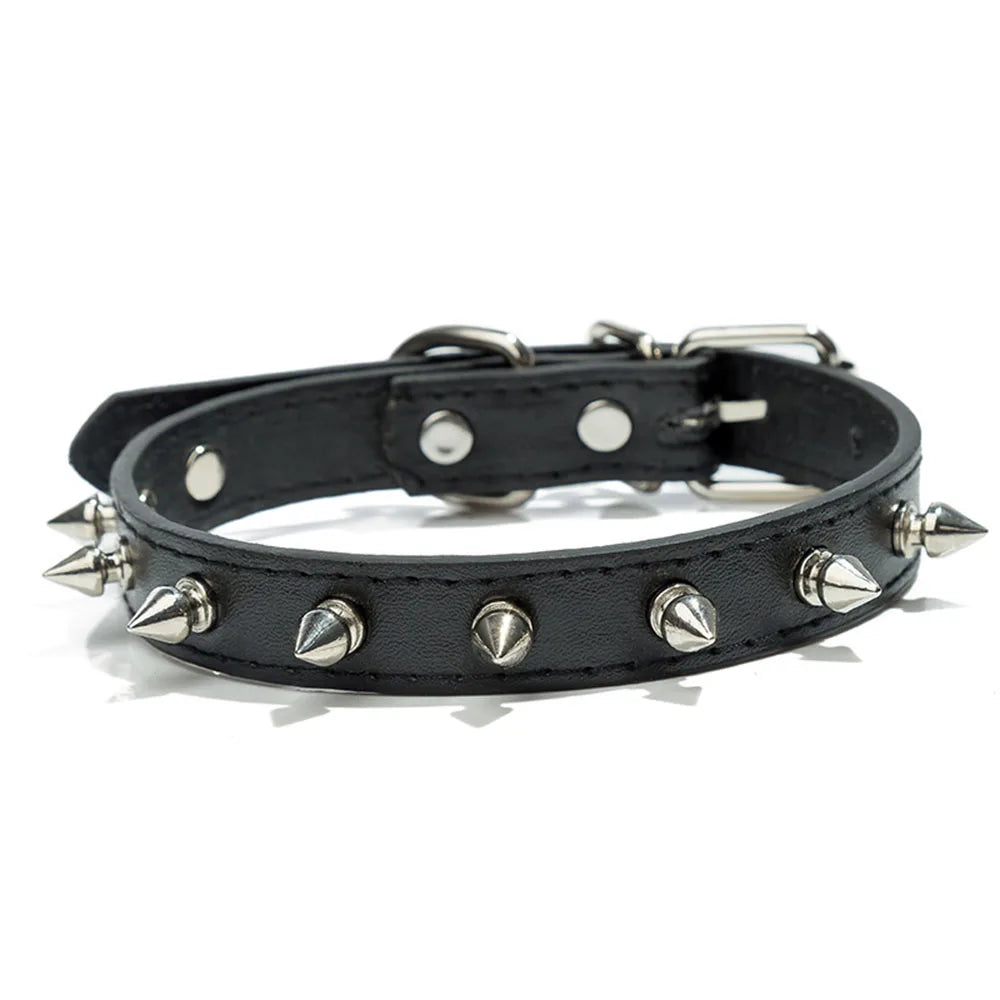 Anti-Bite Dog Collar Spiked Studded Pet Dog Collar PU Leather For Small Dogs Sport Bulldog Pug Puppy Dog Collar Cat Dog Supplies
