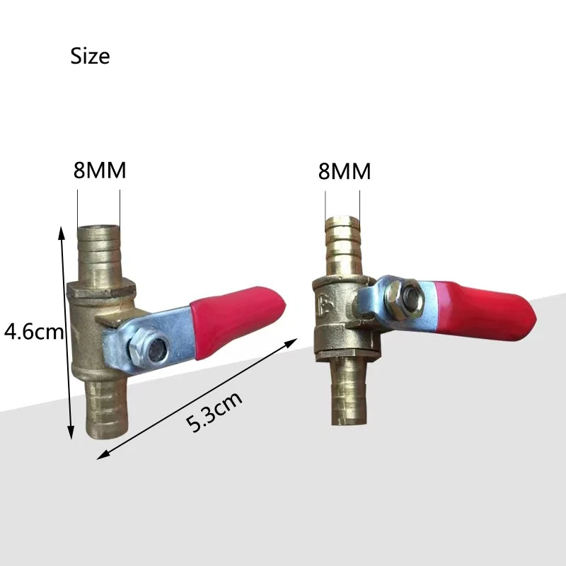 8MM Copper Air Splitter Valve Aquarium Fish Tank Air Pump Flow Splitter Distributor Pump Valve Tap LeverControl Switch Valve