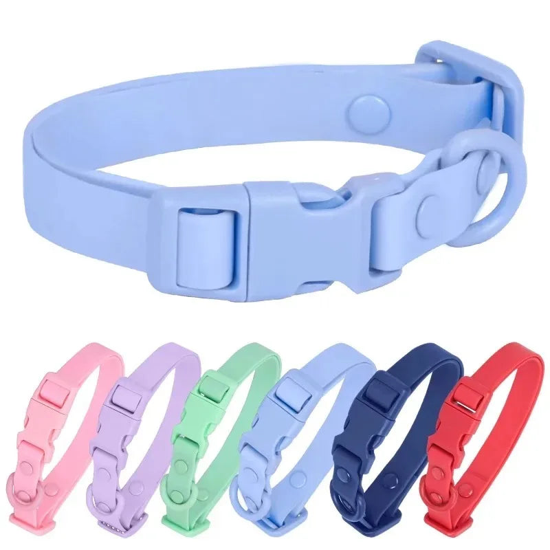 New Macaron Colored PVC Dog Collar Waterproof Dirt Resistant Easy To Clean Pet Collar Adjustable Neck Collar Pet Dog Collar Set