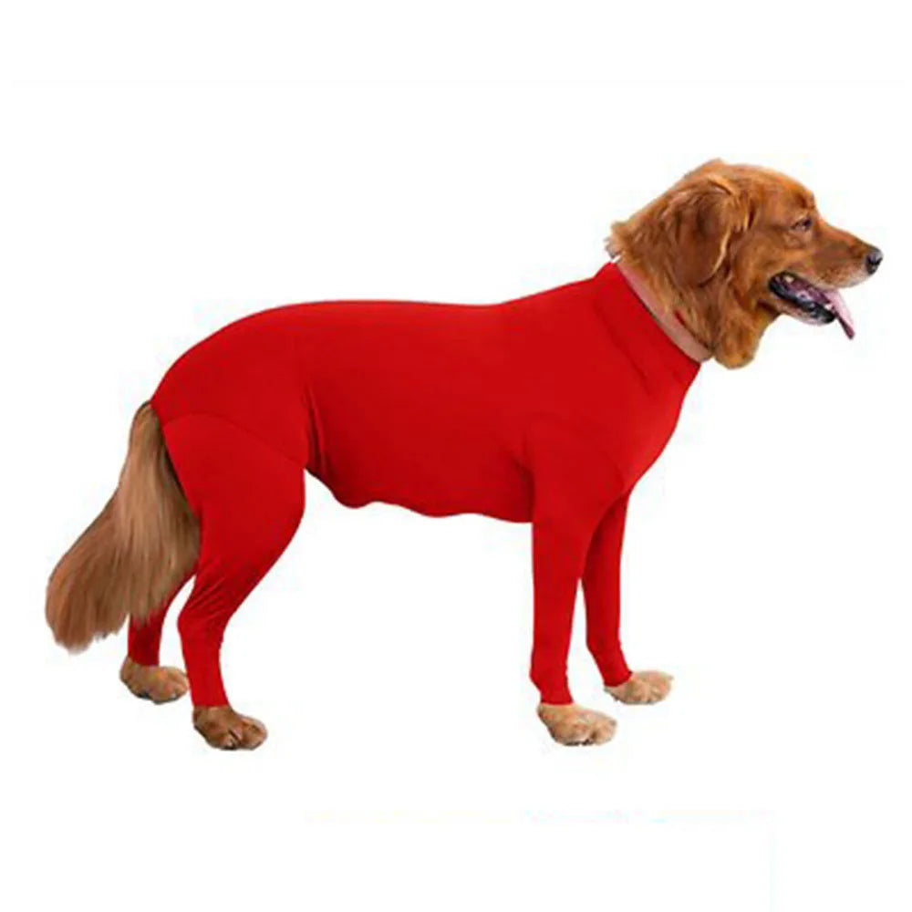 Dog Onesie Clothes Shedding of Dog Hair for Home Car Travel Anxiety Calming Shirt Surgery Recovery Body Jumpsuit for Large Dogs