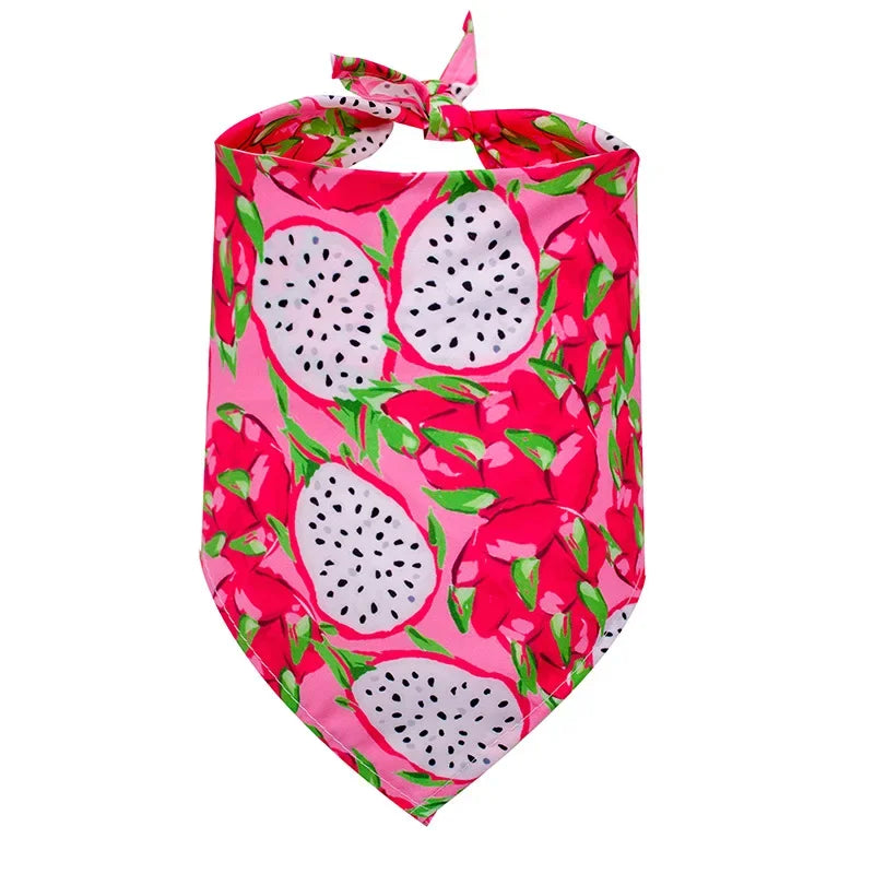 Summer Pet Bandana for Small Medium Large Dogs Fruit Print Dog Triangle Scarf Pomeranian Pug Bibs mascotas Grooming Accessories