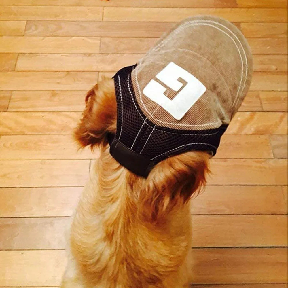 Sport Dog Baseball Cap Outdoor Pet Sunbonnet Hats Puppy Cap with Adjustable Ears Hole for Dogs Outdoor Summer Dogs Accessories