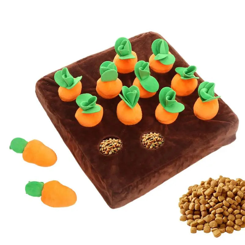 Squeaky Dog Toy Interactive Enrichment Dog Game 12 Carrots Snuffle Mat Carrot Farm Vegetable Squeaky Toy Pet Supplies Puzzle
