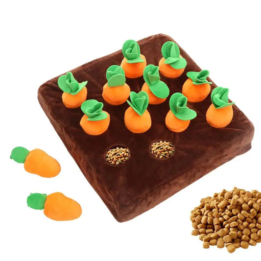 Squeaky Dog Toy Interactive Enrichment Dog Game 12 Carrots Snuffle Mat Carrot Farm Vegetable Squeaky Toy Pet Supplies Puzzle