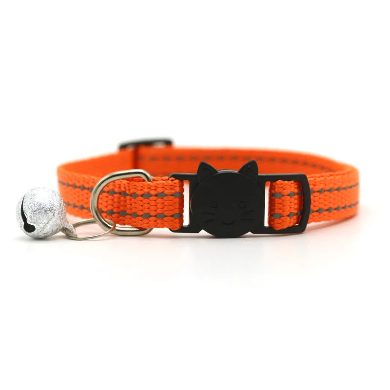 Ring Bell Pet Dog Collars Chihuahua Durable Solid Nylon Pet Neck Accessories Adjustable 1.0cm Necklace for Cats Drop Shipping