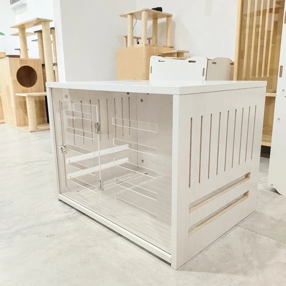 Modern Indoor Solid Wood Dog Puppy Pet Cages Crates For Large Dogs Customized Wooden Dog Crate Kennel House