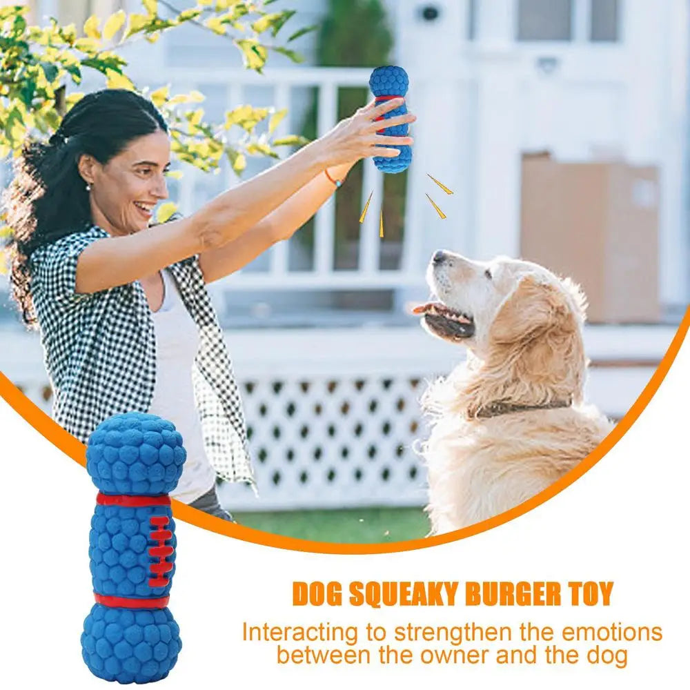 Squeaky Dog Chew Toy Funny Cream Bread Hamburger Breadsticks No Stuffing Dog Toy with Squeakers Pet Squeak Toy