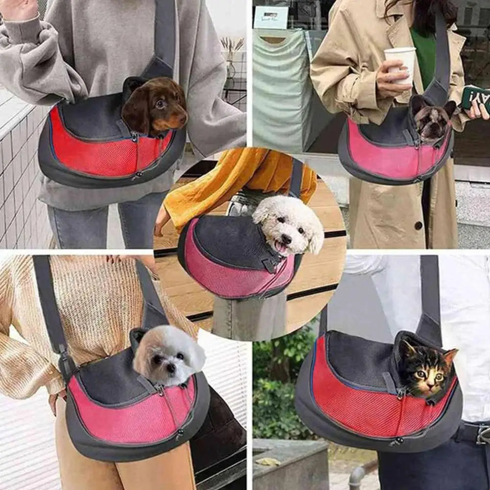 Large Space Pet Travel Shoulder Bag, Widened And Thickened Shoulder Strap Design Does Not Squeeze Breathable Mesh Pet Backpack