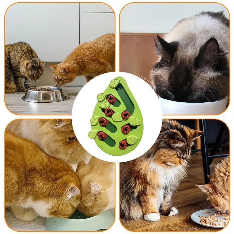 Treat Dispensing Dog Toys Dog Treat Toy Mentally Stimulation Treat Puzzle Green Leaf Shaped Interactive Cat Treat Bowl Pet