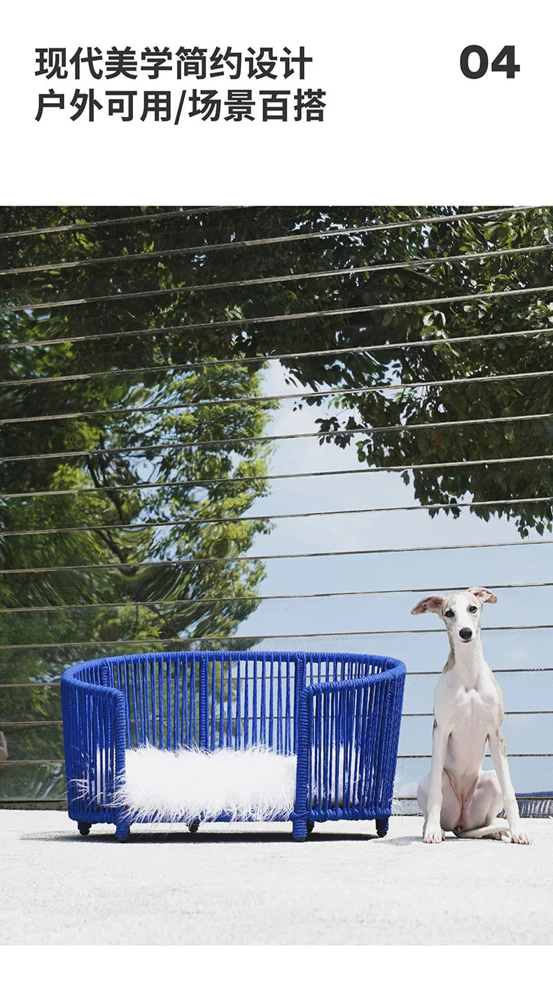 Zeze rope kennels universal in all seasons removable and washable cat litter dog bed small dog cute pet winter warm cat litter