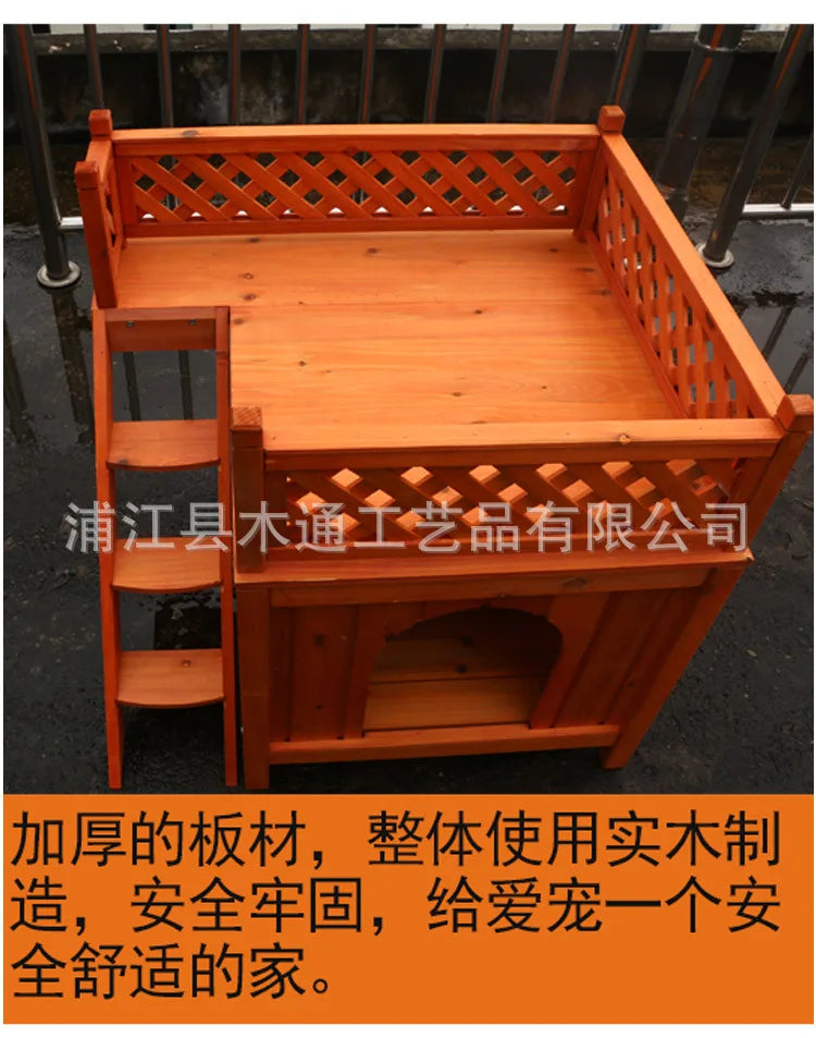 Teddy's Nest Kennel Wooden Cage Kennel Dog Furniture Small Double Deck Kennel Cat Villa Cat Nest Cattery