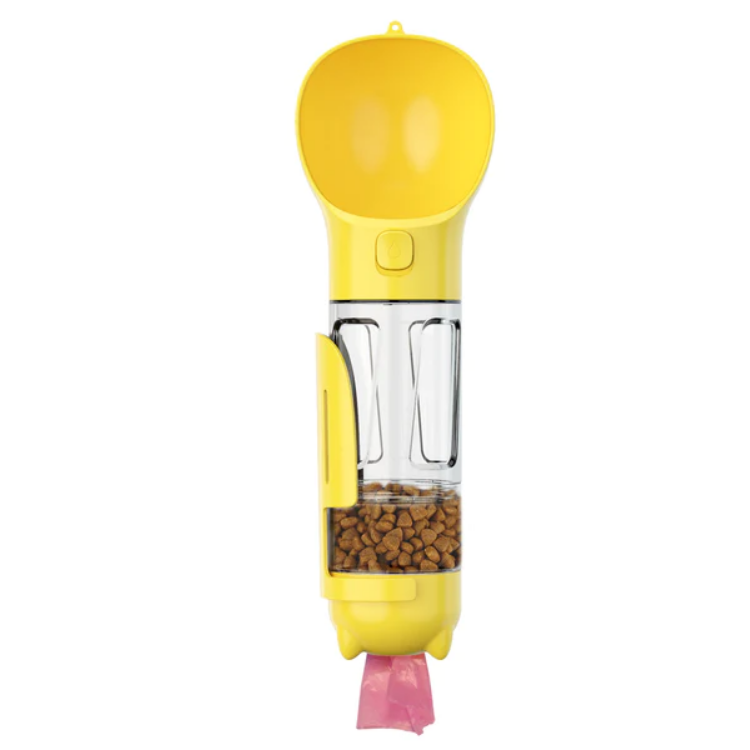 Whiskers Way Portable Multifunctional Dog Water Bottle - Yellow 300ml
