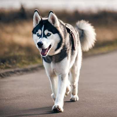 Whiskers Way | Husky walking down the road