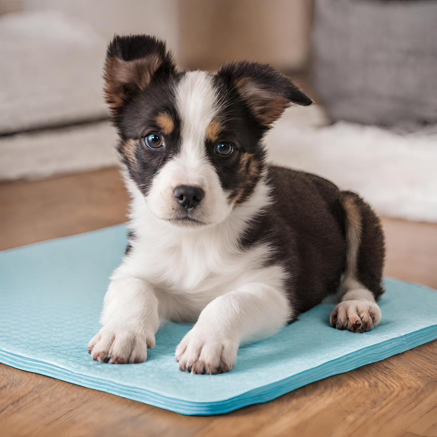 Whiskers Way | Puppy laying on absorbent training pad