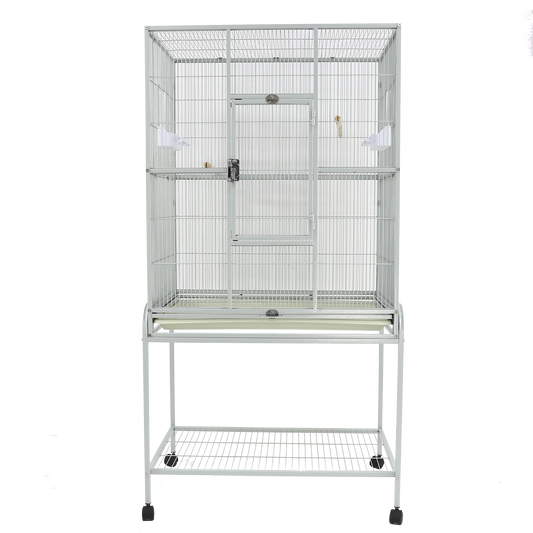 Flight Cage & Stand - Platinum 31"x20"x62"