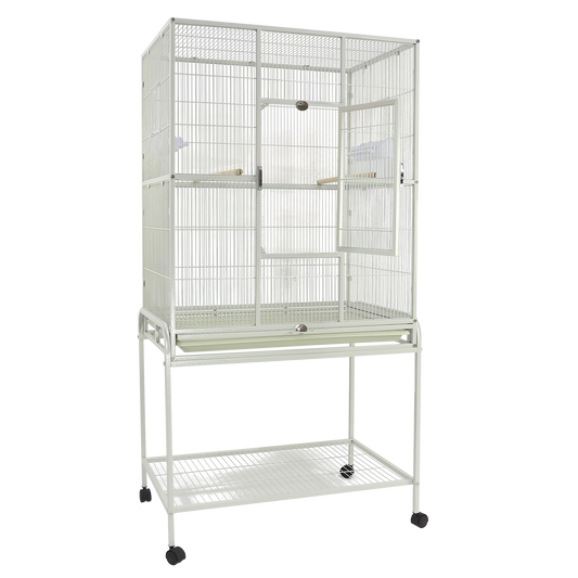 Flight Cage & Stand - White 31"x20"x62"