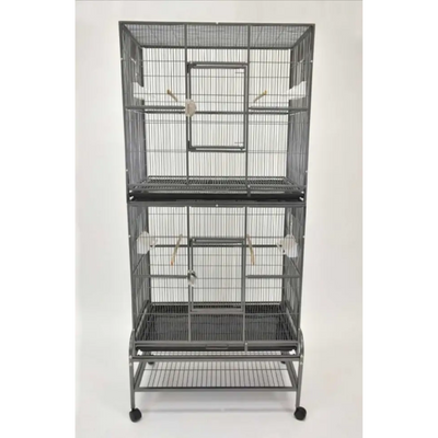 Double Stack Flight Cage - Black 32"x21"x74"