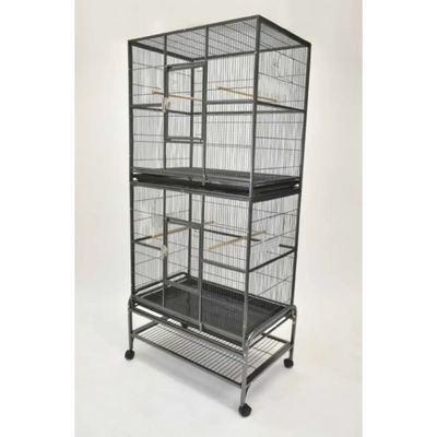 Double Stack Flight Cage - Black 32"x21"x74"