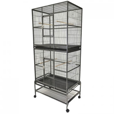 Double Stack Flight Cage - Platinum 32"x21"x74"