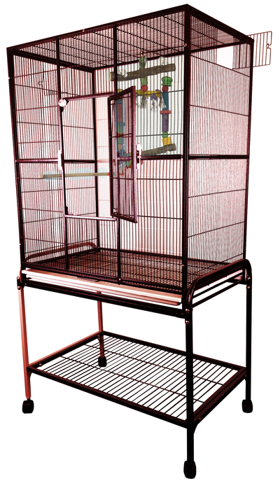 Flight Cage & Stand - Burgundy 32"x21"x63"