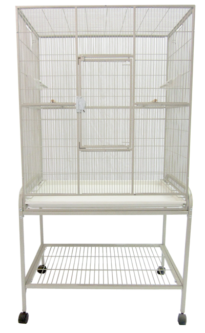 Flight Cage & Stand - White 32"x21"x63"