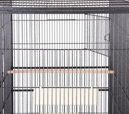Double Door Flight Cage & Stand - Black 32"x21"x63"