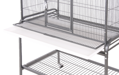 Double Door Flight Cage & Stand - Platinum 32"x21"x63"