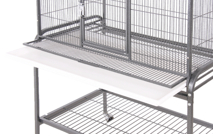 Double Door Flight Cage & Stand - Platinum 32"x21"x63"
