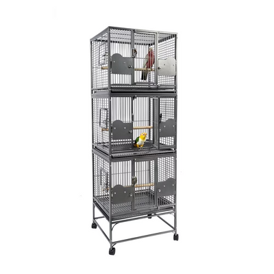 Triple Stack Cage- Black 24"x22"x72"