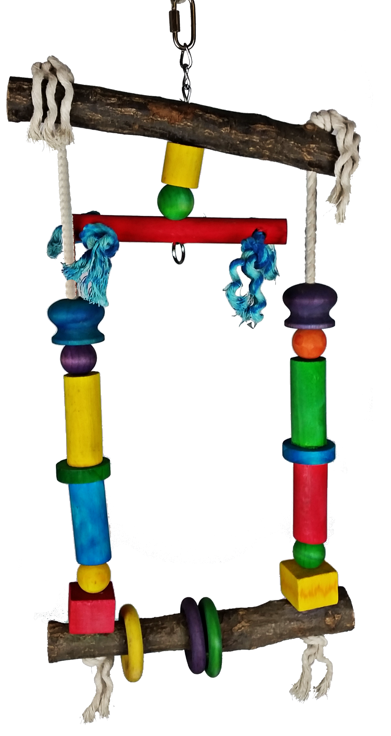 Natural Wood Swing with Rope