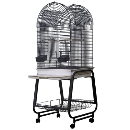 Opening Dome Top, Plastic Base, and Removable Metal Stand - Black 22"x17"x58"