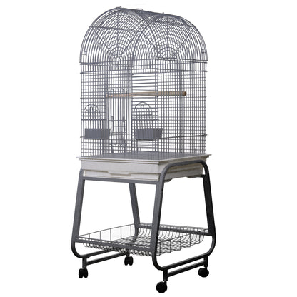 Opening Dome Top, Plastic Base, and Removable Metal Stand - Platinum 22"x17"x58"