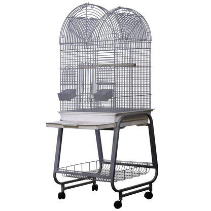 Opening Dome Top, Plastic Base, and Removable Metal Stand - Platinum 22"x17"x58"