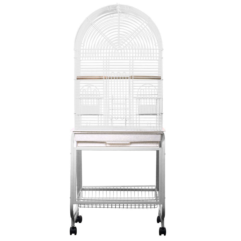 Opening Dome Top, Plastic Base, and Removable Metal Stand - White 22"x17"x58"
