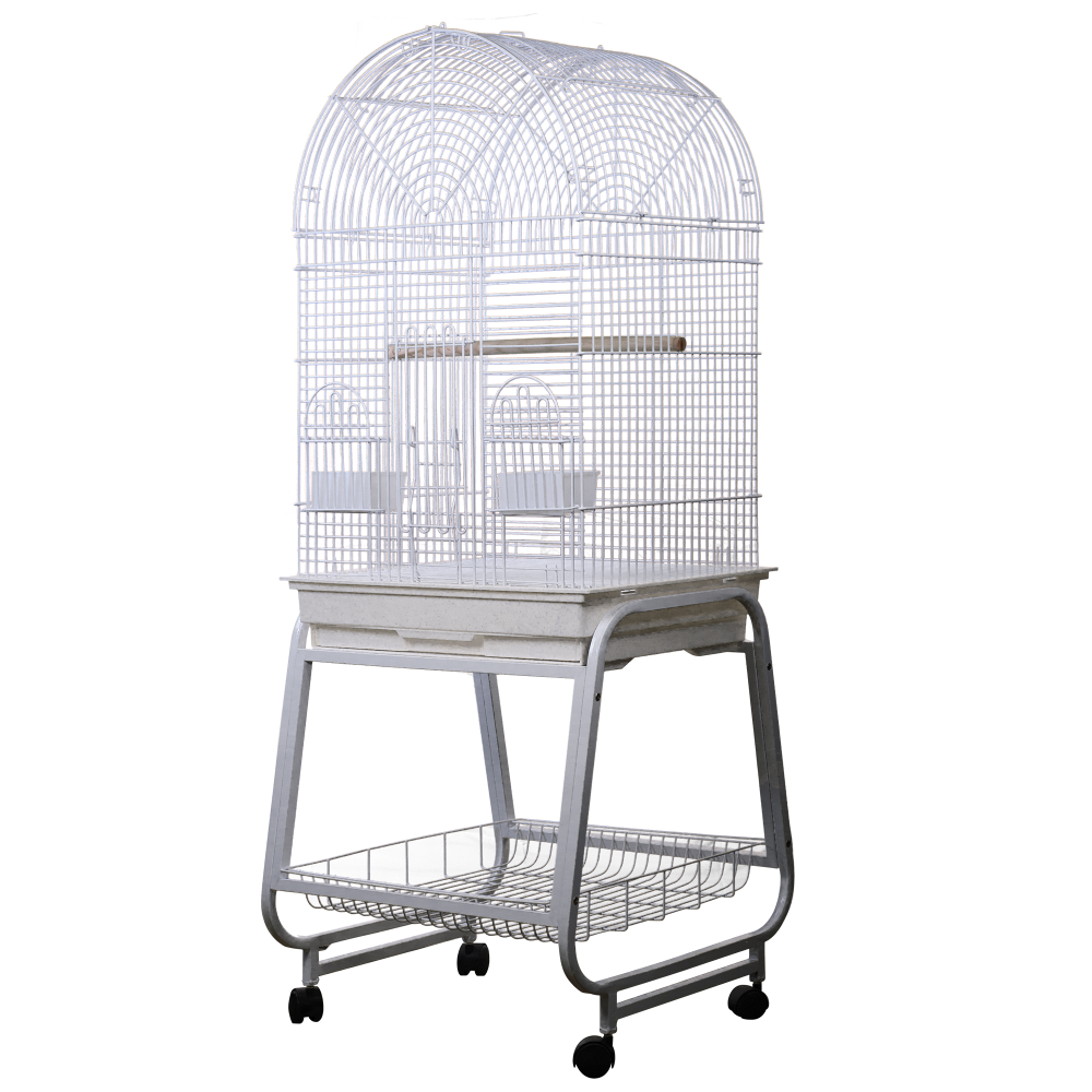 Opening Dome Top, Plastic Base, and Removable Metal Stand - White 22"x17"x58"