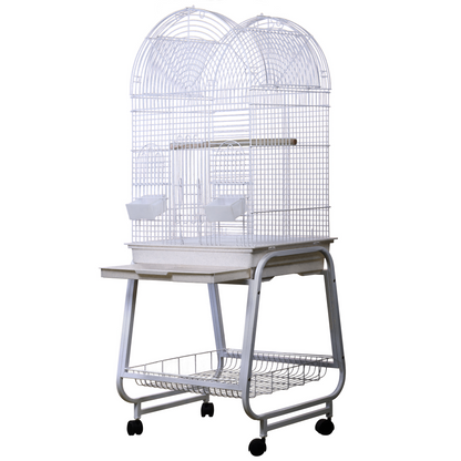 Opening Dome Top, Plastic Base, and Removable Metal Stand - White 22"x17"x58"