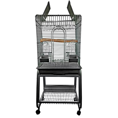 Open Flat Top Cage - Black 22"x18"x62"