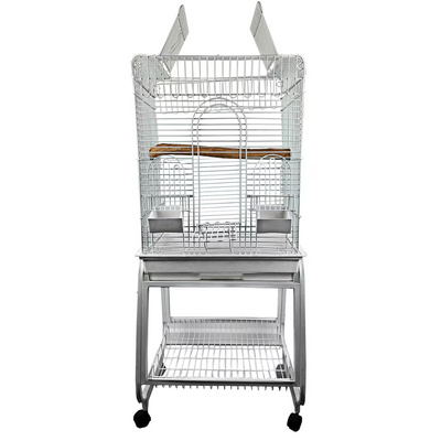 Open Flat Top Cage - White 22"x18"x62"