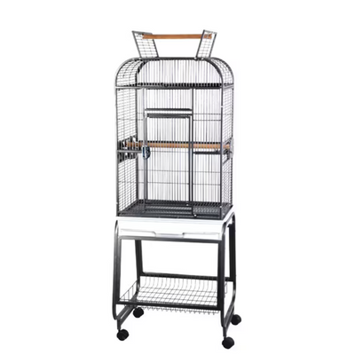 Open Flat Top Cage - Black 22"x17"x66"