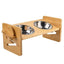 Bamboo Elevated Dog Bowl Stand