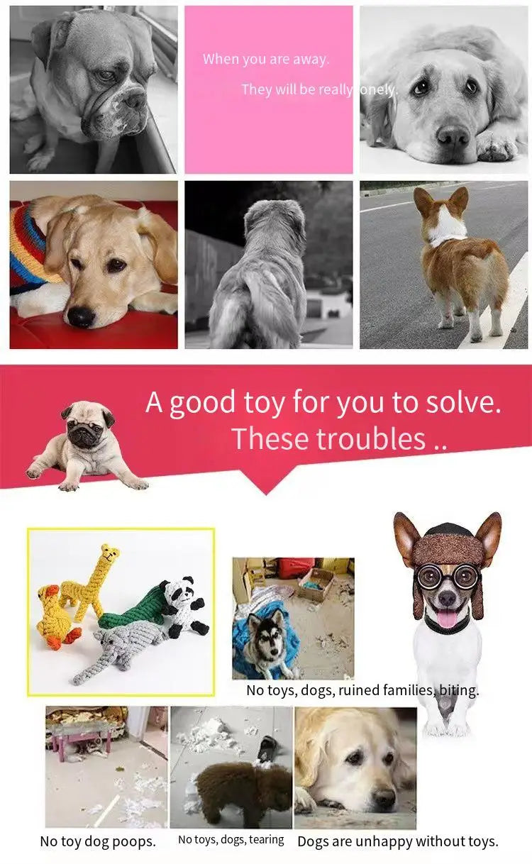 Dog toy molar knot toy cotton rope weaving dog bite rope supplies bite rope ball pet