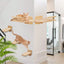 Cat Wall Mounted Wooden Climbing Shelves Cat House and Hammock for Platform and Ladder Turning Channel for Cat Indoor Furniture