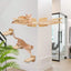 Cat Wall Mounted Wooden Climbing Shelves Cat House and Hammock for Platform and Ladder Turning Channel for Cat Indoor Furniture