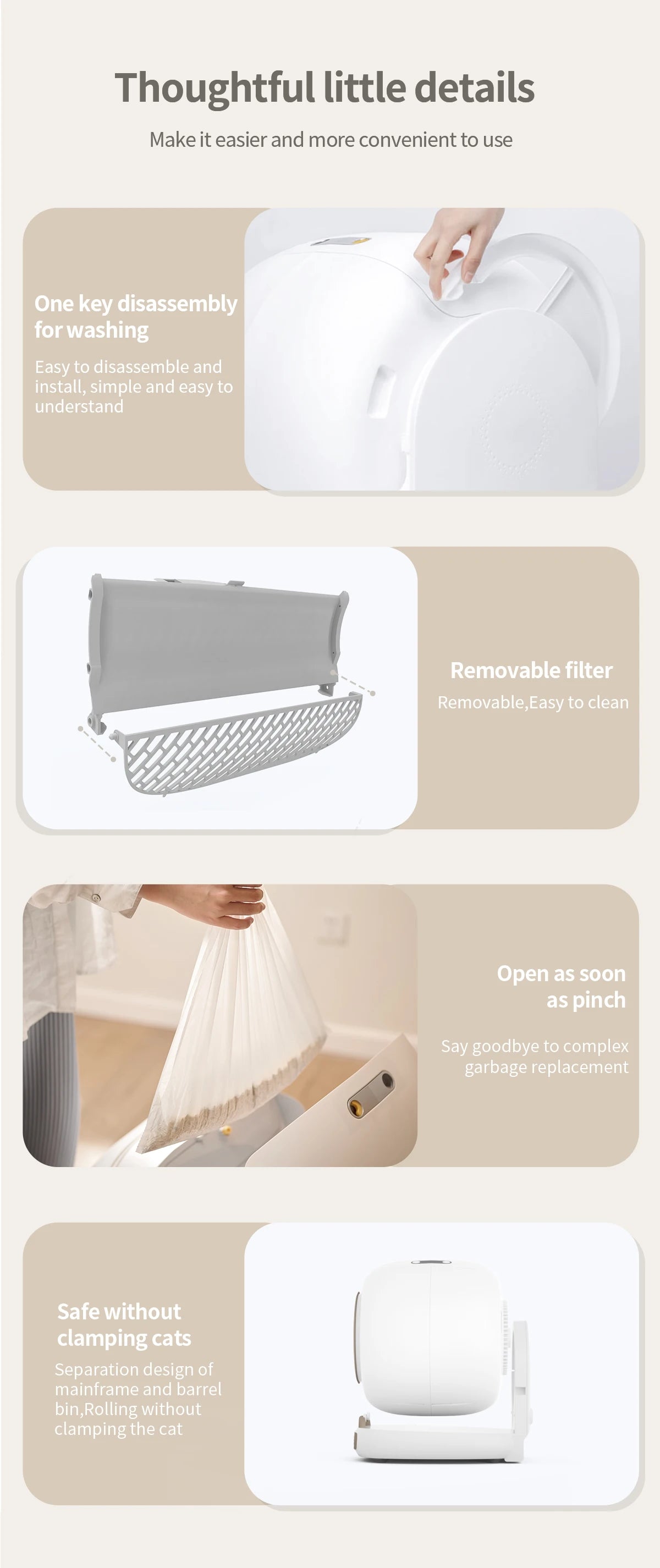 New arrival factory electric automatic cat toilet self cleaning litter box for cats