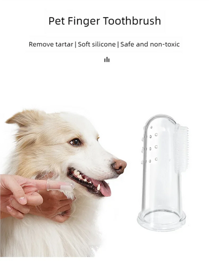 With Box Silicone Soft Pet Finger Cuff Toothbrushes Dog Brush Bad Breath Tartar Teeth Care Tool Cleaning Scrub Silicagel