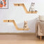 Cat Wall Mounted Shelves Climbing Ladder Cat Bridge Step and  Platform with Scratching Post for Grinding Claw and Playing