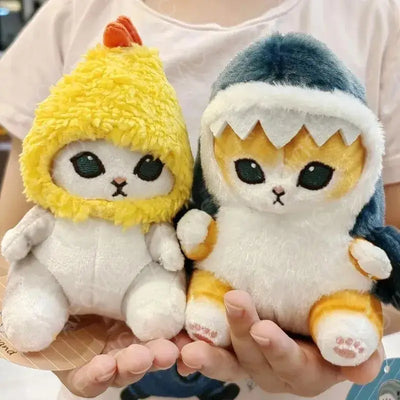 12CM Cute Shark Cat Plush Doll Pendant Beautiful Room And Car Shrimp Cat Decoration Pendant Opening Holiday Boys and Girls Gift