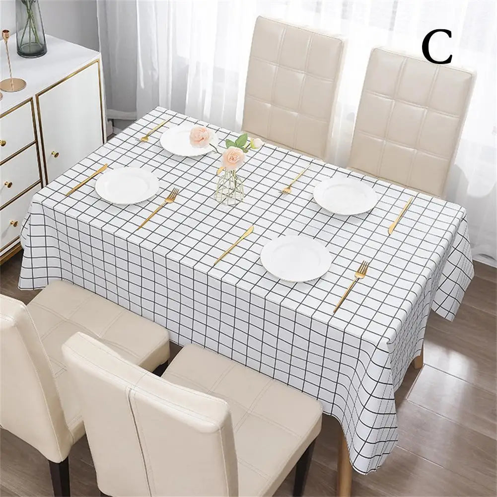 Colorful Nordic Style Sub-print Household Waterproof And Oil-proof Tablecloth Washable Anti-scalding Thickened Rectangular Party