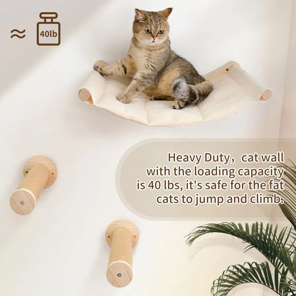 Cat Wall Mounted Furniture Cat Hammock&Felt Ladder&Sisal Scratching Post of High Quality Durable and Easy-to-Clean Cat Furniture
